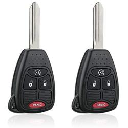 TG Auto 4 Buttons Keyless Entry 433Mhz Smart Car Remote Key For 2007-2018 Jeep Wrangler Patriot Compass Dodge Caliber Nitro Dakota Durango Ram Chrysler Aspen OHT692427AA OHT692713AA - 2 Pack