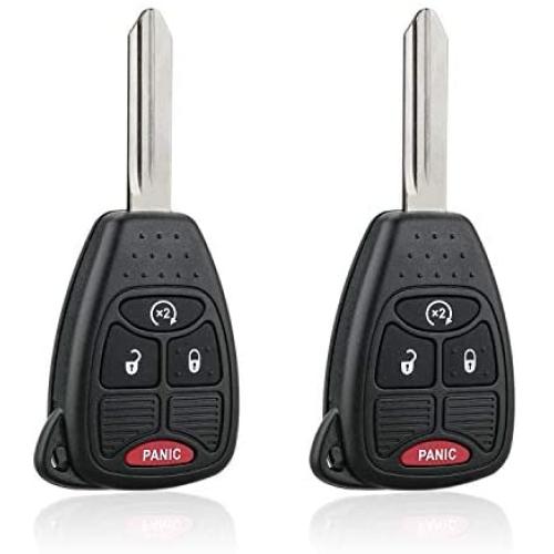 TG Auto 4 Buttons Keyless Entry 433Mhz Smart Car Remote Key For 2007-2018 Jeep Wrangler Patriot Compass Dodge Caliber Nitro Dakota Durango Ram Chrysler Aspen OHT692427AA OHT692713AA - 2 Pack