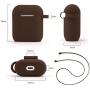 Filoto Case for Airpods, Airpod Case Cover for Apple Airpods 2&1 Charging Case, Cute Air Pods Silicone Protective Accessories Cases/Keychain/Pompom/Strap, Best Gift for Girls and Women (Brown)