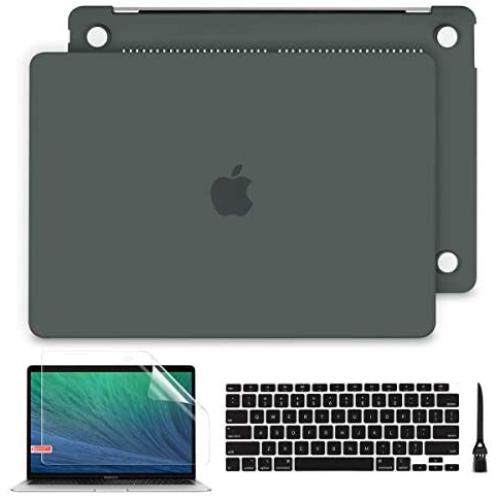Batianda Case for MacBook Air 13 2020 2019 2018 (A2337/A2179/A1932), Frosted Hard Shell with Keyboard Cover for Mac Air 13 inch Touch ID, C-Midnight Green