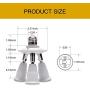 JACKYLED 3 in 1 Light Socket Splitter E26 E27 Adapter Converter for Standard LED Bulbs 360 Degrees Adjustable 180 Degree Bendable Max Watt 180W