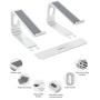 Nulaxy Laptop Stand, Ergonomic Aluminum Laptop Computer Stand, Detachable Laptop Riser Notebook Holder Stand Compatible with MacBook Air Pro, Dell XPS, HP, Lenovo More 10-15.6” Laptops- Silver