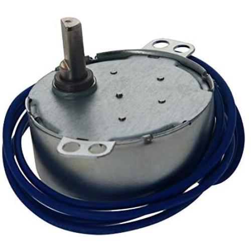 Fielect 2Pcs Synchronous Motor AC 110V 2.5-3RPM Turntable Motor CW/CCW Direction 4W TYC-50 Single Flat Shaft