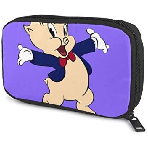 Hxuedan Porky Pig Looney Tunes The Data Cable Storage Bag is A Portable and Independent Design SuitableVFor Travelers to Place The Data Cable, Earphone and Electronic Product Data Cable Storage Bag