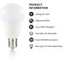 Yueximei E17 Globe Light Bulb, 5 Watt 40W Equivalent, 5000K Daylight, 450LM,Slender G14 LED Bulbs for Ceiling Fan, Chandelier Lighting, Not Dimmable, Pack of 6