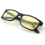 J+S Vision Blue Light Shield Computer Reading/Gaming Glasses - 0.0 Magnification - Anti Blue Light 100% UV Protection - High Definition Lens, Classic Rectangle Glossy Black Frame
