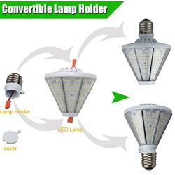 dephen 50W Led Corn Light Bulb with Removable E26 & E39 Base, 6500Lm 5000K Cone Led Down Light, Post Top Retrofit Led for Wall Lantern,Porch,High Bay,Warehouse,Garage,Canopy,Gym,Bollard (UL-Listed)