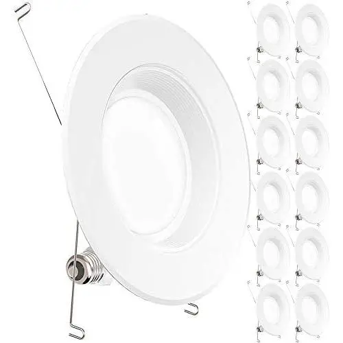 Sunco Lighting 12 Pack 5/6 Inch LED Recessed Downlight, Baffle Trim, Dimmable, 13W=75W, 2700K Soft White, 1050 LM, Damp Rated, Simple Retrofit Installation - UL + Energy Star Sunco Lighting 12 Pack 5/6 Inch LED Recessed Downlight, Baffle Trim, Dimmable, 13W=75W, 2700K Soft White, 1050 LM, Damp Rated, Simple Retrofit Installation - UL + Energy Star
