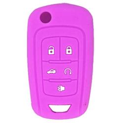 LemSa 2Pcs Silicone Keyless Entry Flip Key Holder Fob Cover Case Remote Protector Bag Jacket for Chevrolet Equinox Camaro Cruze Malibu Sonic Volt Park OHT01060512 13504199 13500221,Black/Purple