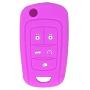 LemSa 2Pcs Silicone Keyless Entry Flip Key Holder Fob Cover Case Remote Protector Bag Jacket for Chevrolet Equinox Camaro Cruze Malibu Sonic Volt Park OHT01060512 13504199 13500221,Black/Purple