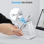 OMOTON C3 Cell Phone Stand for Desk, Larger and Exceptionally Stable, Adjustable Phone Cradle Holder with Bigger Body & Longer Arm, Compatible with iPhone, Tablets (7-10'') and More, Silver
