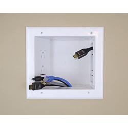 DATA COMM Electronics 45-0051-WH Recessed AV/HDMI Cable Conceal Plate with Expandable Media Box and Dual Power Receptacle