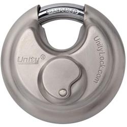 Stainless Steel disc Padlock with dust Cover, Keep Cylinder Clean, Keyway Protection 2-3/4''(70mm) Great for Truck, Trailer, Van, Outdoor and Other Tough Enviroment (10, Keyed Alike)