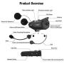 Motorcycle Helmet Headset FreedConn R1plus Bluetooth Intercom with 1080P Camera FM Radio 1000M 6 Riders Waterproof Wireless Communication Sysstems for Half- face & 3/4- face Helmet
