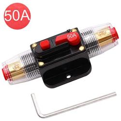 smseace 50A Manual Reset Circuit Breaker with Wrench Used for Car Audio, Stereo Switch and Solar Inverter System Multiple Current Options Circuit Breaker 5i-958Z-50A