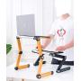 Ergonomic Portable Laptop Stand Table Desk Foldable Lap Tray for Bed Sofa Fully Adjustable Height and Angle Laptop Riser with USB Fans for Work from Home or Travel(Yellow)