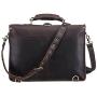 Polare 16 Full Grain Leather Briefcase Messenger Bag Laptop Satchel for Men