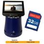 Wolverine Titan 8-in-1 20MP High Resolution Film to Digital Converter with 4.3'' Screen and HDMI Output, Worldwide Voltage 110V/240V AC Adapter & 32GB SD Card (Bundle) (Blue)