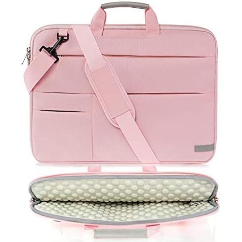 KINGSLONG Laptop Case Sleeve 15 15.6 16 Inch Laptop Bag Lightweight Slim Computer Notebook Ultrabooks Carrying Case Briefcase Cover for Men Women Pink