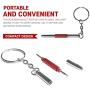Eyeglass Repair Screwdriver Kit Keychain-2PCS 3 in 1 Colorful Mini Precision Screwdriver with Keychain-Eyeglass, Sunglass, Watch, Jewelry, Electronics, Toy Repair Kit (GOLD, SILVER)