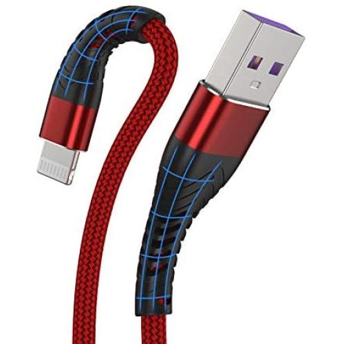 iPhone Charger 6ft, Lightning Cable 6 Foot [MFi Certified 2Pack] Long iPhone Charger Cord,Fast iPhone USB Cord for iPhone 11/11Pro/11Max/ X/XS/XR/XS Max/8/7/6/5S/SE/iPad Mini，More(Red)
