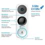EZVIZ WiFi Video Doorbell, Night Vision, Two-Way Talk, PIR Motion Detection, Weather Proof, 180° Vertical FOV, Free 3-hour Cloud Storage(DB1)