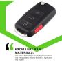 SCITOO Keyless Entry Remote Flip Key FOB Shell 1PC 4 Buttons Replacement for Volkswagen Golf Beetle Jetta Passat HLO1J0959753AM