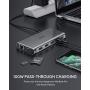 AUKEY USB C Hub 12-in-1 Type C Adapter with Ethernet, 4K HDMI,VGA,2 USB 3.0,2 USB 2.0,100W PD,USB-C Data Port and SD/TF Docking Station for MacBookPro/Air(Thunderbolt 3) and Other USB-C Laptops