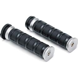 Kuryakyn 6674 Dillinger Handlebar Grips for Electronic Throttle Control: 2008-19 Harley-Davidson Motorcycles, Silver, 1 Pair