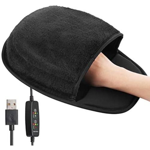Heated Computer Mouse Pad Hand Warmer: USB Hand Warmers for Computer | Removable Heating Element | 3 Temperatures/Time Limits | Roomy, Hand-Warming Mouse Pad for Men and Women