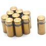 Antrader 12-Pack 4/9'' x 1'' Stainless Steel Glass Standoff Mounts, Wall Standoffs Advertising Nails Hardware, Polished Gold