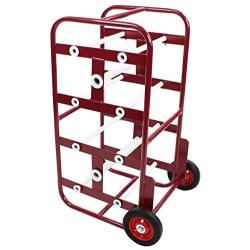 BISupply Wire Spool Rack Cable Caddy, Red - Wiring Spool Dispenser Bulk Cable Holder, Electrical Wires Dolly with Wheels