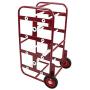 BISupply Wire Spool Rack Cable Caddy, Red - Wiring Spool Dispenser Bulk Cable Holder, Electrical Wires Dolly with Wheels