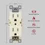 ENERLITES Duplex Receptacle Outlet, Tamper-Resistant, Residential Grade, 3-Wire, Self-Grounding, 2-Pole,15A 125V, UL Listed, 61580-TR-LA-10PCS, Light Almond (10 Pack)