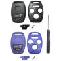 Horande 3+1 Buttons Key Fob Cover fits for Honda 2003-2012 Accord 2006-2013 Civic EX 2009-2015 Pilot 2005-2006 CR-V Keyless Entry Remote Key Fob Case Shell (Black+Blue)