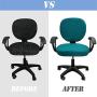 YIMEIS Waterproof Office Chair Cover, Stretch Jacquard Computer Office Chair Covers Water Repellency Peacock Blue Chair Slipcover (Seat Cover + Backrest Cover)
