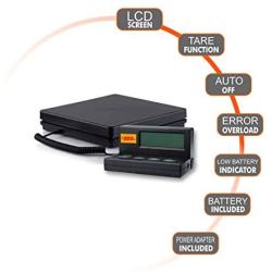 Postal Scale Weigh Easy Use Digital Shipping, 50 kg / 110 lbs Capacity, Parcel Scale with Cable and Extendable Cord