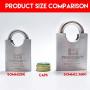 RST-907 Stainless Steel Keyed Different Padlock,2.36in(60mm) Lock Body for Gate,Shed,Outdoor Use,Marine,Waterproof,Weather Resistant,Sliver