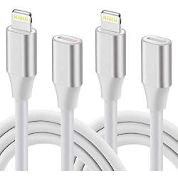 Extension Cable Male and Female Connector,2 Packs Compatible with Mobile Phone and Tablet Computer Video, Audio and Charging, 3 feet Extension Cable, Male-Female Port Data Transmission