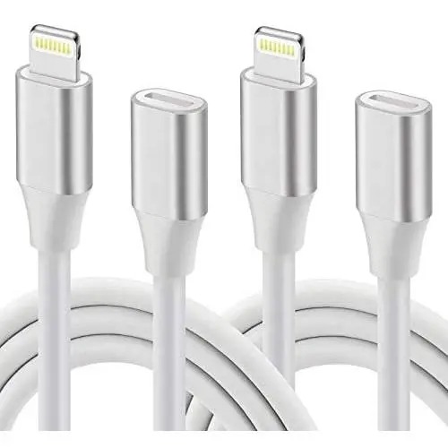 Extension Cable Male and Female Connector,2 Packs Compatible with Mobile Phone and Tablet Computer Video, Audio and Charging, 3 feet Extension Cable, Male-Female Port Data Transmission