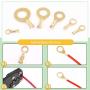 Keadic 260 Pieces M3 M4 M5 M6 M8 M10 Open Barrel Wire Crimp Copper Terminal Connerctor Assortment Kit, Non-Insulated Ring Lugs Crimp Cable Connector for Crimp Solid Wires or Stranded Wires(Gold)