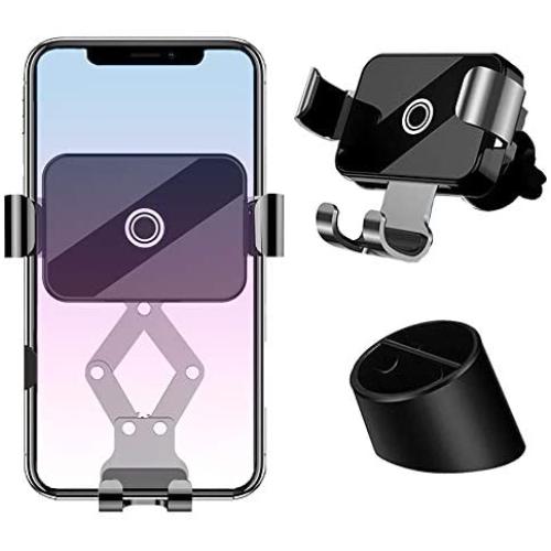 Zuton Gravity Car Phone Mount, Air Vent Clip Car Phone Holder,One-Handed Design Car Phone Cradle Auto-Lock and Release, Compatible with iPhone XS/Max/XR/X/8/7/6 Plus Galaxy S10/S9