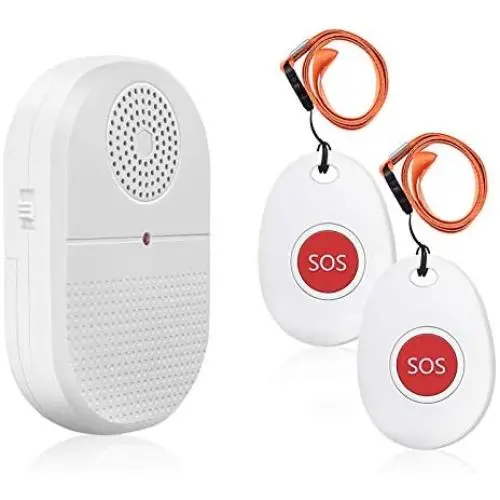 Wireless Caregiver Pager System Call Button Personal Alert Pager Nurse Alert System for Elderly/Senior at Home with 800+Feet Operating Range 2 Portable Receiver 3 Emergency Transmitter