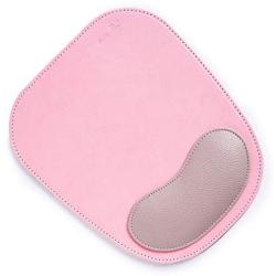 Office Square Leather Gaming Mouse Pad Wrist Support and Non-Slip Design, Business Style PU High Grade Gaming Mouse Mat for Students, Workers and Computer&Laptop Users.(Pink, 19Wx24L)