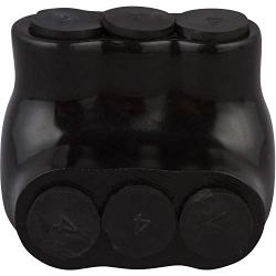 Morris Products Black Insulated Multi-Cable Connector – 3 Wire Ports, 2-14 Wire Range, Slotted Allen Hex – 1.6“ L x 1.5” H – Dual Entry