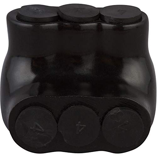 Morris Products Black Insulated Multi-Cable Connector – 3 Wire Ports, 2-14 Wire Range, Slotted Allen Hex – 1.6“ L x 1.5” H – Dual Entry