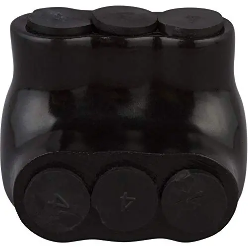 Morris Products Black Insulated Multi-Cable Connector – 3 Wire Ports, 2-14 Wire Range, Slotted Allen Hex – 1.6“ L x 1.5” H – Dual Entry