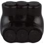Morris Products Black Insulated Multi-Cable Connector – 3 Wire Ports, 2-14 Wire Range, Slotted Allen Hex – 1.6“ L x 1.5” H – Dual Entry