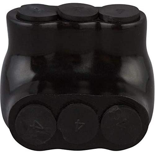 Morris Products Black Insulated Multi-Cable Connector – 3 Wire Ports, 4-14 Wire Range, Slotted Allen Hex – 1.5“ L x 1.45” H – Dual Entry