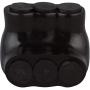 Morris Products Black Insulated Multi-Cable Connector – 3 Wire Ports, 4-14 Wire Range, Slotted Allen Hex – 1.5“ L x 1.45” H – Dual Entry